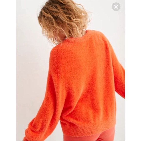 Aerie Flurry Orange Crew Sweater in Starburst Small NWT - Picture 3 of 5